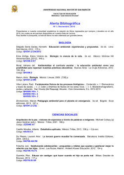 Alerta Bibliográfica - facultad de educación