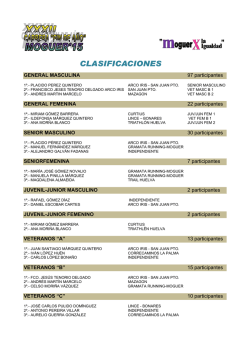 Clasificación de la carrera