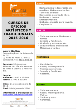 cursos de oficios artísticos y tradicionales 2015-2016
