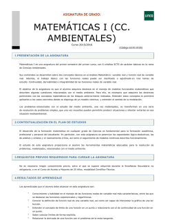 MATEMÁTICAS I (CC. AMBIENTALES)