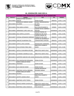 Lista de exámenes Generación 2015-A