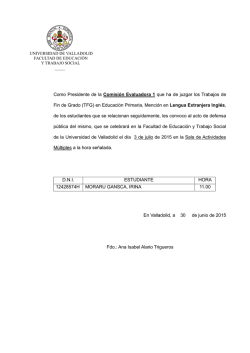 Como Presidente de la Comisi&oacute;n Evaluadora 1 que ha de juzgar los