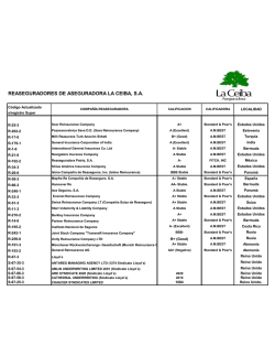 REASEGURADORES DE ASEGURADORA LA CEIBA, S.A.