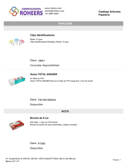Cat&aacute;logo Articulos Papeleria PAPELER&Iacute;A Clips Identificadores