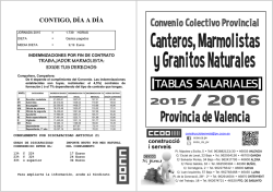 Tabla Salarial Canteros Marmolistas y Granitos Naturales 2015