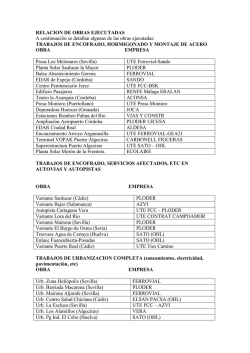 RELACION DE OBRAS EJECUTADAS A continuación se