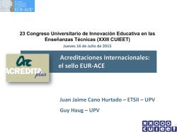 el sello Euro-Ace - 23 CUIEET - Universidad Politécnica de Valencia