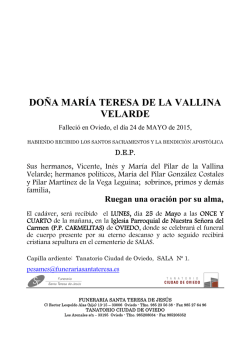 DOÑA MARÍA TERESA DE LA VALLINA VELARDE