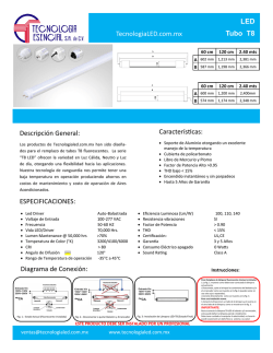 LED Tubo T8 TecnologiaLED.com.mx Descripción General