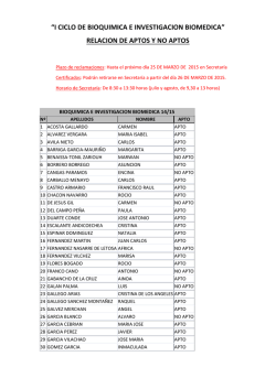 “I CICLO DE BIOQUIMICA E INVESTIGACION BIOMEDICA