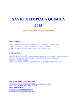 XXIII OLIMPIADA QUÍMICA - Colegio de Químicos de Aragón y