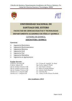 Cátedra de Química. Departamento Académico de Física y Química