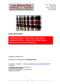Jurisprudencia Tributaria Selección Marzo 2015