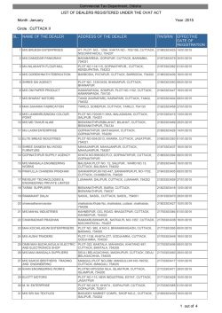SL. NAME OF THE DEALER ADDRESS OF THE DEALER TIN/SRIN