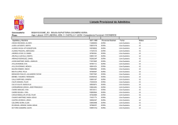 LISTADO PROVISIONAL ADMITIDOS. COCINEROS