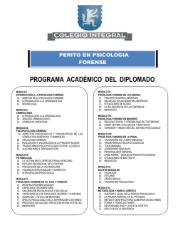 Diplomado en Psicología Forense - Colegio Integral Juridico y Pericial