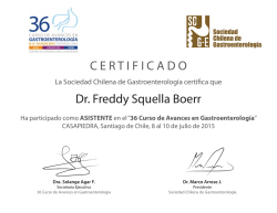 C E R T I F I C A D O Dr. Freddy Squella Boerr