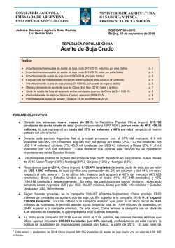 Aceite de soja - Informe sobre el mercado chino