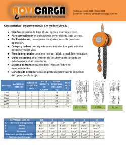 Características polipasto manual CM modelo CM622
