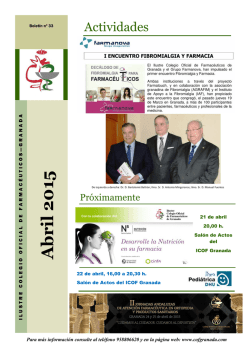 Boletín abril 2015 - Colegio Oficial de Farmaceuticos de Granada