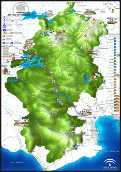 mapa guia de senderos del parque natural Los Alcornocales