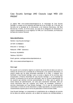 prodat clausula legal web - Casa Escuelas Pías Santiago Uno