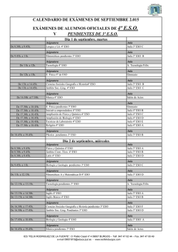 4º eso y pendientes 3º eso - IES Félix Rodríguez de la Fuente