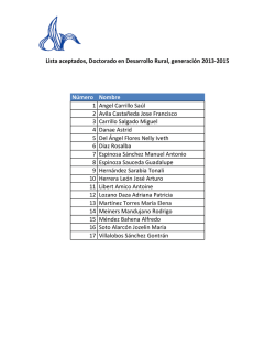 Lista aceptados, Doctorado en Desarrollo Rural, generación 2013