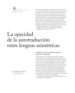 La opacidad de la autotraducción entre lenguas asimétricas