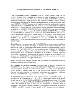 Bases y condiciones de la promoci&oacute;n &ldquo;CARGATE DE MUSICA&rdquo;