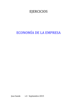 EJERCICIOS ECONOMÍA DE LA EMPRESA