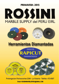 Catalogo - Discos Diamantados Rossini Marble Suppy del Peru