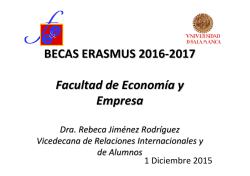 BECAS ERASMUS 2016-2017 Facultad de Economía y Empresa