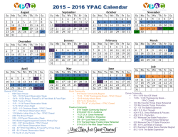 2015 – 2016 YPAC Calendar - Yorkville Performing Arts Center