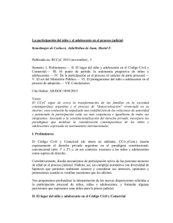 La participación del niño y el adolescente en el proceso judicial