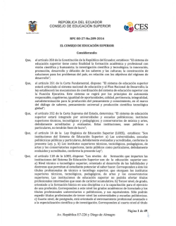 REPÚBLICA DEL ECUADOR CONSEJO DE EDUCACiÓN