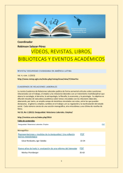 V&Iacute;DEOS, REVISTAS, LIBROS, BIBLIOTECAS Y
