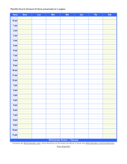 Plantilla Horario Semanal 24 Horas presentado en 1