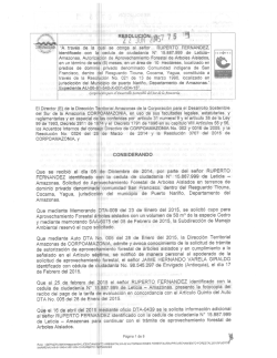 "A través de la identificado con I: Amazonas, Autoriz en un término