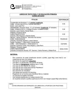 Relación de libros de texto para E. Primaria 2015