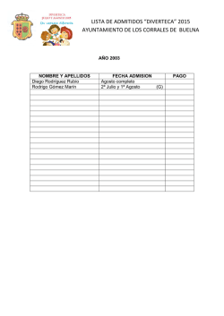 lista de admitidos &ldquo;diverteca&rdquo; 2015 ayuntamiento de los corrales de
