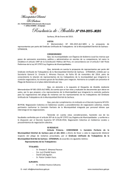 Resolución de Alcaldia Nº 014-2015-MDS