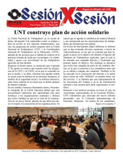 UNT construye plan de acción solidario