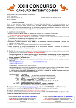 Convocatoria-2016 - Canguro Matemático