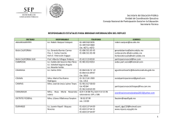 RESPONSABLES ESTATALES PARA BRINDAR INFORMACIÓN