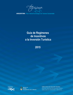 Guía de Regímenes de Incentivos a la Inversión Turística 2015