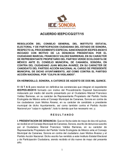 ACUERDO IEEPC/CG/277/15 - Consejo Estatal Electoral y de
