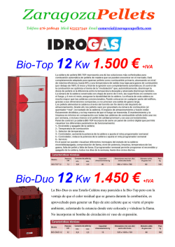 ZaragozaPellets Bio-Top 12 Kw 1.500 € +IVA Bio