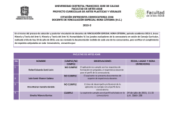 FACULTAD DE ARTES ASAB No NOMBRE CUMPLE/NO CUMPLE
