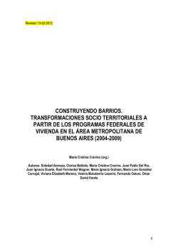 EL RETORNO DEL ESTADO. Los Programas Federales de vivienda